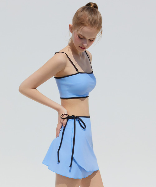 VIKINI VENDER(ビキニベンダー)の「シンプル配色バインディングラップスカート - ブルー(スカート・レディース・その他・ONE SIZE)」の5枚目の写真