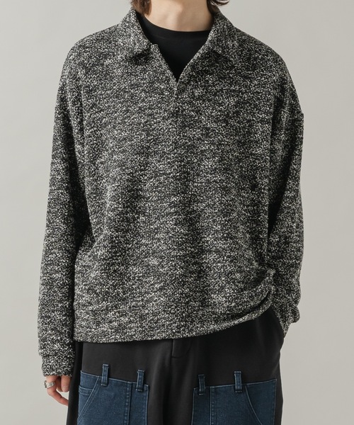 CASPER JOHN（キャスパージョン）の「Mix skipper polo sweat/ミックススキッパーポロスウェット（スウェット・メンズ・ブラック/ブラウン/アイボリー/ブルー・LARGE/MEDIUM/SMALL/X-SMALL）」の22枚目の写真