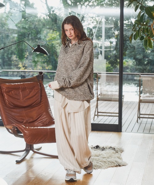 CASPER JOHN（キャスパージョン）の「Mix skipper polo sweat/ミックススキッパーポロスウェット（スウェット・メンズ・ブラック/ブラウン/アイボリー/ブルー・LARGE/MEDIUM/SMALL/X-SMALL）」の9枚目の写真