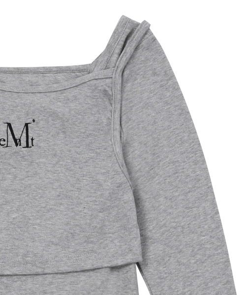 MUCENT（ムセント）の「ダブリ アンバランスセットTシャツ (4色)（Tシャツ/カットソー・レディース・ネイビー/ブラウン/グレー/ブラック・FREE）」の21枚目の写真