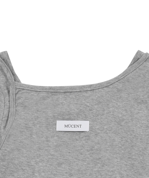 MUCENT(ムセント)の「ダブリ アンバランスセットTシャツ (4色)(Tシャツ/カットソー・レディース・ネイビー/ブラウン/グレー/ブラック・FREE)」の9枚目の写真