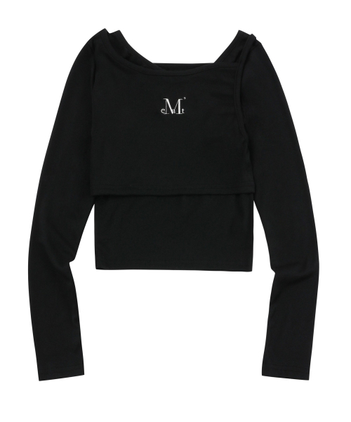 MUCENT(ムセント)の「ダブリ アンバランスセットTシャツ (4色)(Tシャツ/カットソー・レディース・ネイビー/ブラウン/グレー/ブラック・FREE)」の10枚目の写真