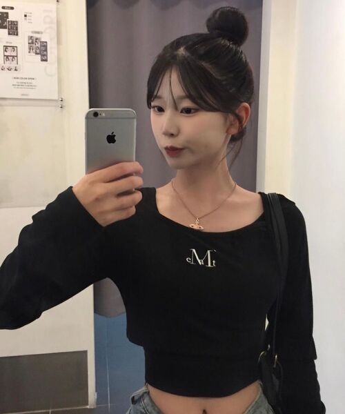 MUCENT（ムセント）の「ダブリ アンバランスセットTシャツ (4色)（Tシャツ/カットソー・レディース・ネイビー/ブラウン/グレー/ブラック・FREE）」の18枚目の写真