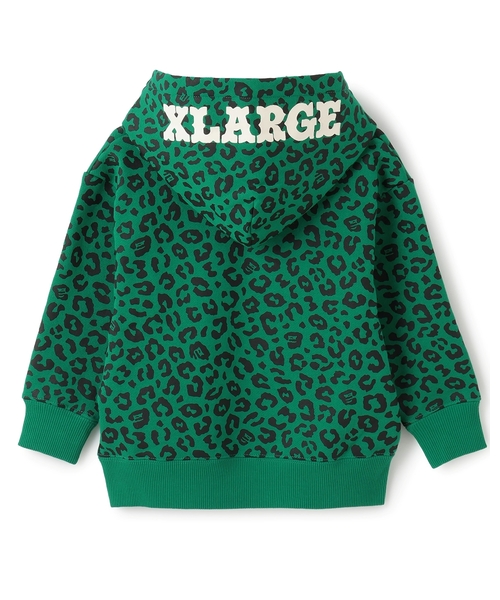 XLARGE KIDS（エクストララージキッズ）の「レオパード総柄パーカー（パーカー・キッズ・トップグレー/グリーン・90cm/130cm/110cm/140cm/100cm/120cm）」の4枚目の写真