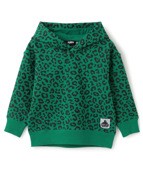 XLARGE KIDS（エクストララージキッズ）の「レオパード総柄パーカー（パーカー・キッズ・トップグレー/グリーン・90cm/130cm/110cm/140cm/100cm/120cm）」の5枚目の写真