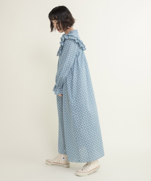 Dot&Stripes CHILD WOMAN(ドットアンドストライプス チャイルドウーマン)の「リバティデイジー・リンク ヨークフリルワンピース(ワンピース・レディース・ブルー/ピンク・FREE)」の10枚目の写真