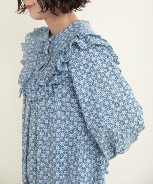 Dot&Stripes CHILD WOMAN(ドットアンドストライプス チャイルドウーマン)の「リバティデイジー・リンク ヨークフリルワンピース(ワンピース・レディース・ブルー/ピンク・FREE)」の13枚目の写真