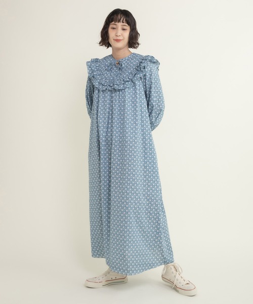 Dot&Stripes CHILD WOMAN(ドットアンドストライプス チャイルドウーマン)の「リバティデイジー・リンク ヨークフリルワンピース(ワンピース・レディース・ブルー/ピンク・FREE)」の9枚目の写真