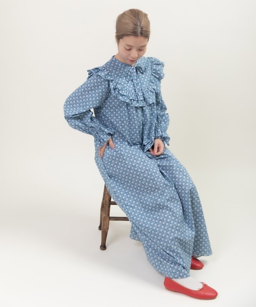 Dot&Stripes CHILD WOMAN(ドットアンドストライプス チャイルドウーマン)の「リバティデイジー・リンク ヨークフリルワンピース(ワンピース・レディース・ブルー/ピンク・FREE)」の17枚目の写真