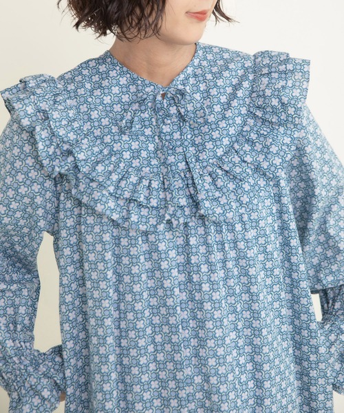 Dot&Stripes CHILD WOMAN(ドットアンドストライプス チャイルドウーマン)の「リバティデイジー・リンク ヨークフリルワンピース(ワンピース・レディース・ブルー/ピンク・FREE)」の12枚目の写真