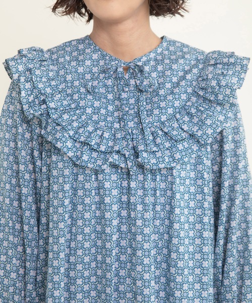 Dot＆Stripes CHILD WOMAN（ドットアンドストライプス　チャイルドウーマン）の「☆リバティデイジー・リンク ヨークフリルワンピース（ワンピース・レディース・ブルー/ピンク・FREE）」の20枚目の写真