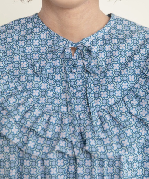 Dot＆Stripes CHILD WOMAN（ドットアンドストライプス　チャイルドウーマン）の「☆リバティデイジー・リンク ヨークフリルワンピース（ワンピース・レディース・ブルー/ピンク・FREE）」の18枚目の写真