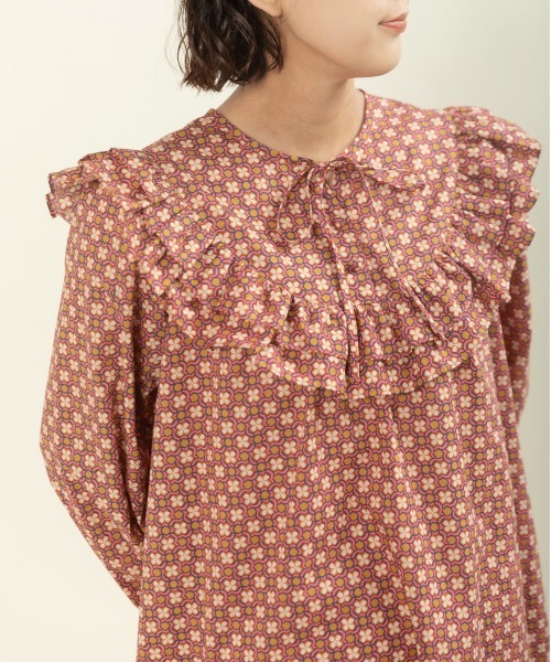 Dot&Stripes CHILD WOMAN(ドットアンドストライプス チャイルドウーマン)の「リバティデイジー・リンク ヨークフリルワンピース(ワンピース・レディース・ブルー/ピンク・FREE)」の6枚目の写真