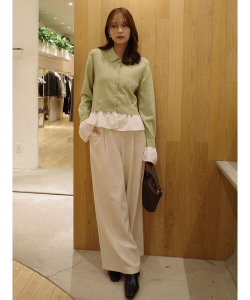 LAGUNAMOON(ラグナムーン)の「ペプラムドッキングニットカーディガン(カーディガン/ボレロ・レディース・チャコールグレー/イエロー/ブラウン/グリーン・FREE)」の6枚目の写真