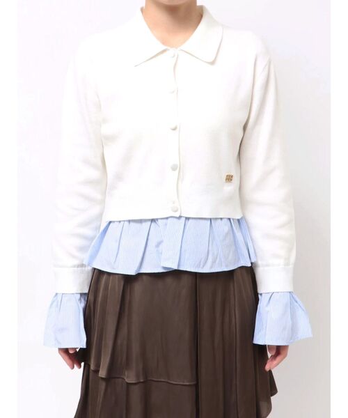 LAGUNAMOON（ラグナムーン）の「ペプラムドッキングニットカーディガン（カーディガン/ボレロ・レディース・チャコールグレー/イエロー/ブラウン/グリーン・FREE）」の7枚目の写真