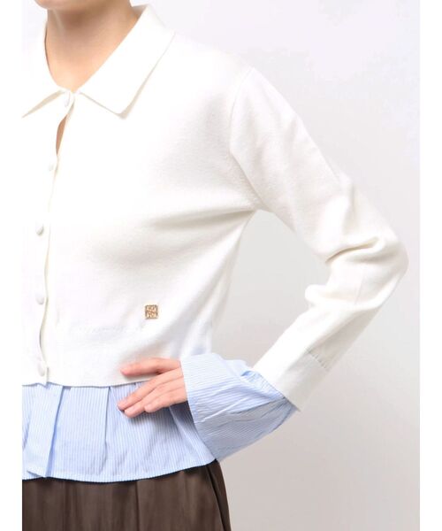 LAGUNAMOON（ラグナムーン）の「ペプラムドッキングニットカーディガン（カーディガン/ボレロ・レディース・チャコールグレー/イエロー/ブラウン/グリーン・FREE）」の11枚目の写真