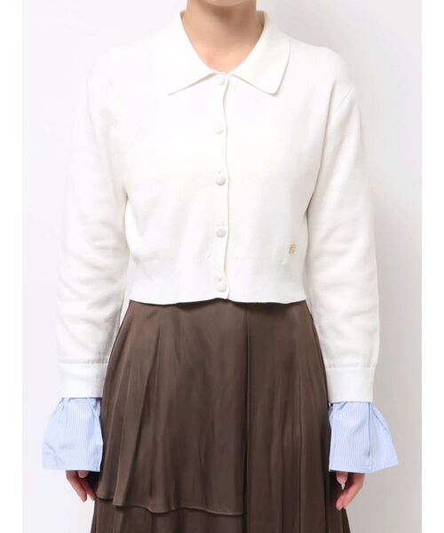 LAGUNAMOON（ラグナムーン）の「ペプラムドッキングニットカーディガン（カーディガン/ボレロ・レディース・チャコールグレー/イエロー/ブラウン/グリーン・FREE）」の14枚目の写真