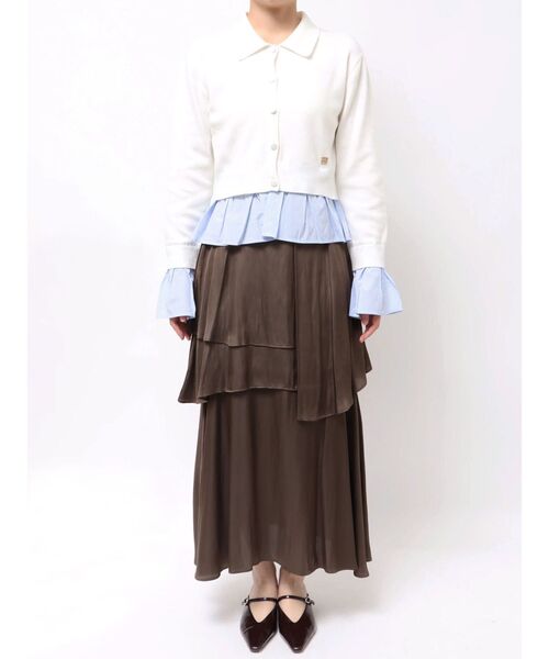 LAGUNAMOON（ラグナムーン）の「ペプラムドッキングニットカーディガン（カーディガン/ボレロ・レディース・チャコールグレー/イエロー/ブラウン/グリーン・FREE）」の15枚目の写真