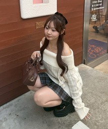 【HolidayCollection】オフショルケーブルニット