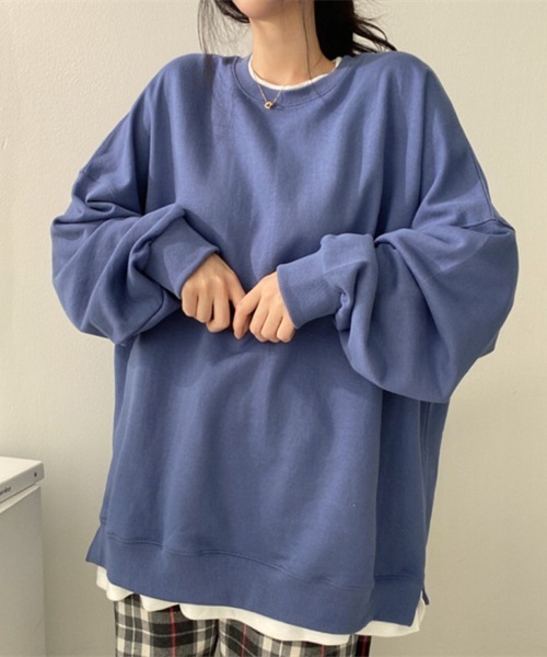Flugge(フラッジー)の「クルーネックレイヤードスウェット(スウェット・レディース・ブラック/グレー/ブルー・LARGE/MEDIUM)」の3枚目の写真