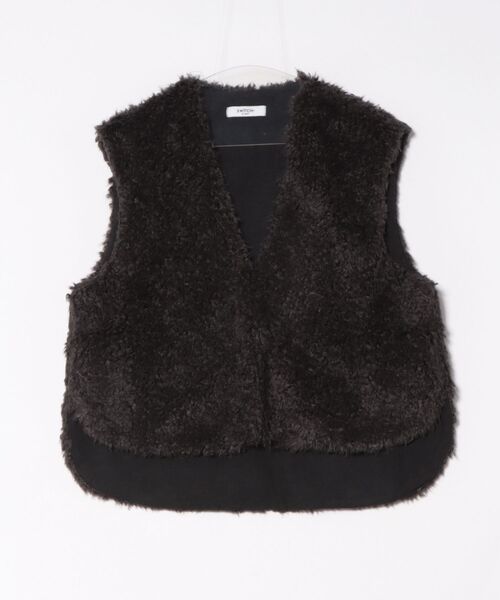 SWITCH BY ARCH(スイッチバイアーチ)の「/SWITCH by ARCH/Poodle Fur Vest プードル ファー ベスト ARM-723(ベスト・レディース・チャコールグレー/グレイッシュベージュ・FREE)」の1枚目の写真