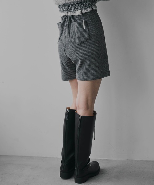 WILLFULLY（ウィルフリー）の「pocket piece name brushed rib S/PT（その他パンツ・レディース・チャコール/ブラック・FREE）」の2枚目の写真