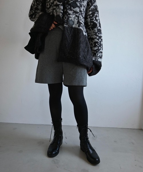 WILLFULLY（ウィルフリー）の「pocket piece name brushed rib S/PT（その他パンツ・レディース・チャコール/ブラック・FREE）」の5枚目の写真