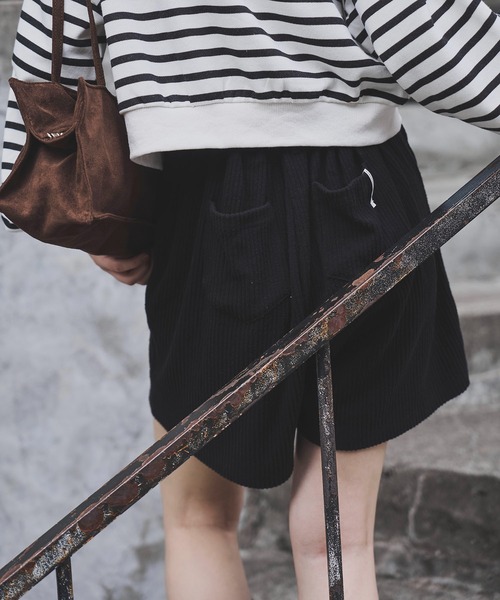 WILLFULLY（ウィルフリー）の「pocket piece name brushed rib S/PT（その他パンツ・レディース・チャコール/ブラック・FREE）」の8枚目の写真