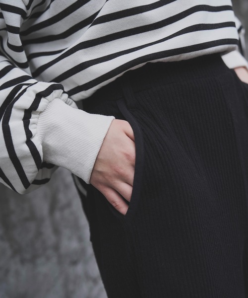 WILLFULLY（ウィルフリー）の「pocket piece name brushed rib S/PT（その他パンツ・レディース・チャコール/ブラック・FREE）」の10枚目の写真
