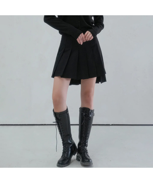 Vivacious(ビバシャス)の「Boy Unbalanced Skirt - 2COL(スカート・レディース・チャコール/ブラック・SMALL/MEDIUM)」の1枚目の写真