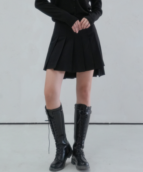 Vivacious(ビバシャス)の「Boy Unbalanced Skirt - 2COL(スカート・レディース・チャコール/ブラック・SMALL/MEDIUM)」の3枚目の写真