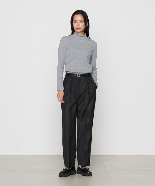 COMME CA（コムサ）の「〔 TALLサイズ 〕 コットンウールテレコ プルオーバー（Tシャツ/カットソー・レディース・サックスブルー/ブラック/トップグレー・13号/15号）」の4枚目の写真