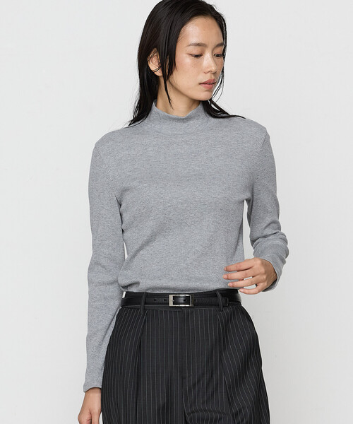 COMME CA（コムサ）の「〔 TALLサイズ 〕 コットンウールテレコ プルオーバー（Tシャツ/カットソー・レディース・サックスブルー/ブラック/トップグレー・13号/15号）」の5枚目の写真