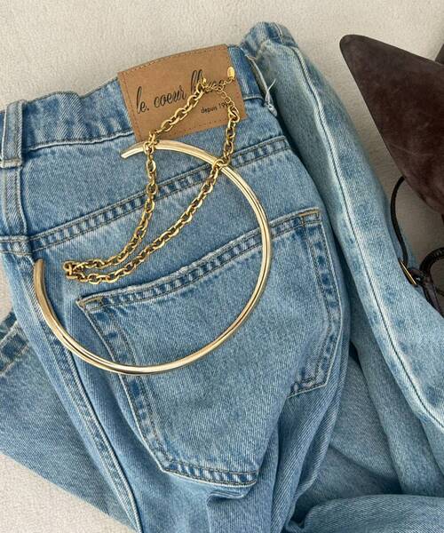 le.coeur blanc(ルクールブラン)の「O フラットネックカフ(ネックレス・レディース・ゴールド・FREE)」の3枚目の写真