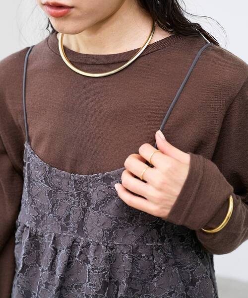 le.coeur blanc(ルクールブラン)の「O フラットネックカフ(ネックレス・レディース・ゴールド・FREE)」の14枚目の写真