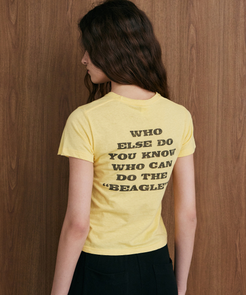 LADY VOLUME(レディーボリューム)の「ステップビーグルスヌーピーTシャツ (YELLOW)(Tシャツ/カットソー・レディース・その他・MEDIUM/SMALL)」の2枚目の写真