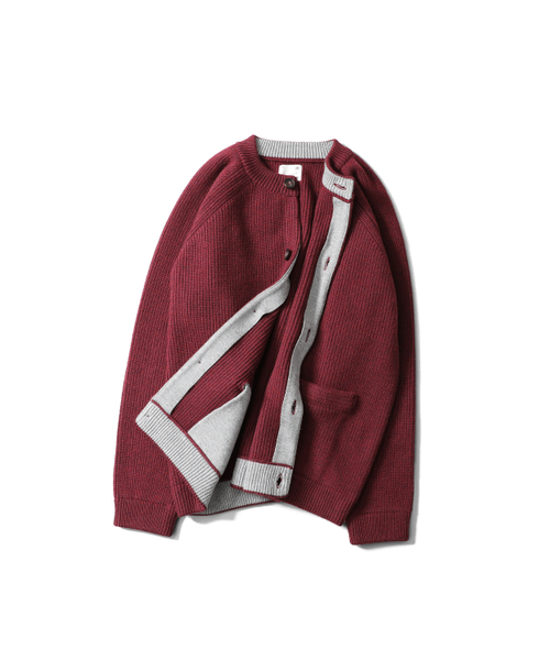 HORLISUN(ホーリーサン)の「Annette Superfine Wool Heavy Rib Knit Cardigan Melange Burgundy(カーディガン/ボレロ・レディース・その他・MEDIUM/LARGE)」の4枚目の写真