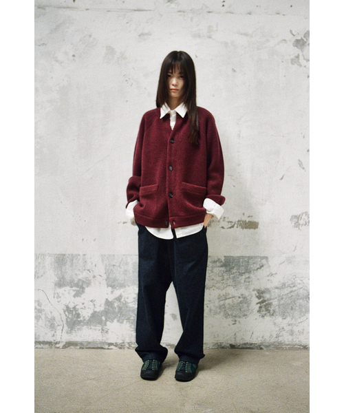 HORLISUN(ホーリーサン)の「Annette Superfine Wool Heavy Rib Knit Cardigan Melange Burgundy(カーディガン/ボレロ・レディース・その他・MEDIUM/LARGE)」の15枚目の写真