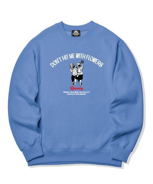 TRIPSHION(トリップション)の「DONT HIT ME WITH FLOWERS GRAPHIC クルーネック - ブルー(スウェット・メンズ・その他・LARGE/MEDIUM/X-LARGE)」の1枚目の写真