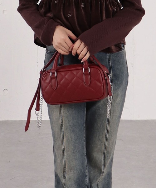 archives（アルシーヴ）の「’キルトスクエアバッグ’（ショルダーバッグ・レディース・ブラック×ホワイト/ブラック/ワイン・FREE）」の9枚目の写真