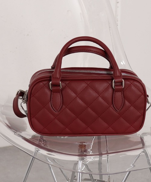 archives（アルシーヴ）の「’キルトスクエアバッグ’（ショルダーバッグ・レディース・ブラック×ホワイト/ブラック/ワイン・FREE）」の8枚目の写真