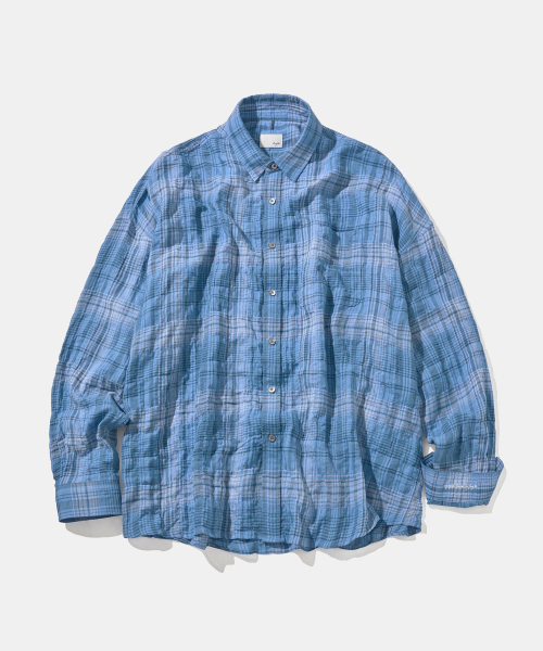 Diamond Layla(ダイアモンドレイラ)の「UV Crinkle Washed Deep Blue Check Shirt S172(シャツ/ブラウス・レディース・その他・SMALL/MEDIUM/LARGE/X-LARGE)」の1枚目の写真