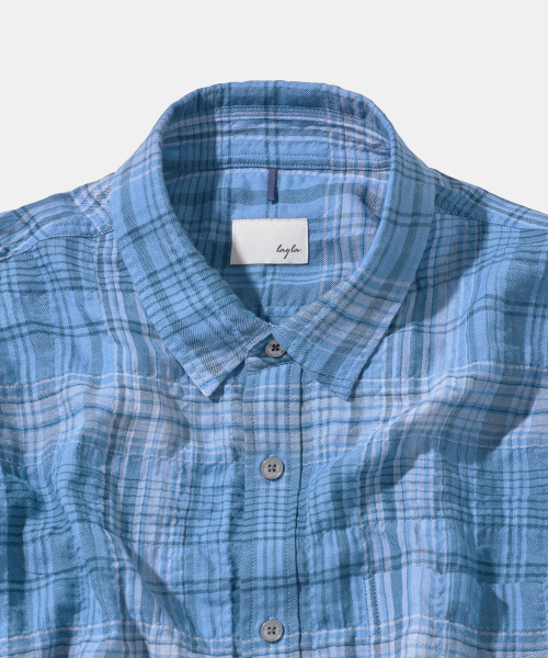 Diamond Layla(ダイアモンドレイラ)の「UV Crinkle Washed Deep Blue Check Shirt S172(シャツ/ブラウス・レディース・その他・SMALL/MEDIUM/LARGE/X-LARGE)」の4枚目の写真