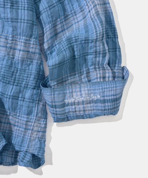 Diamond Layla(ダイアモンドレイラ)の「UV Crinkle Washed Deep Blue Check Shirt S172(シャツ/ブラウス・レディース・その他・SMALL/MEDIUM/LARGE/X-LARGE)」の7枚目の写真