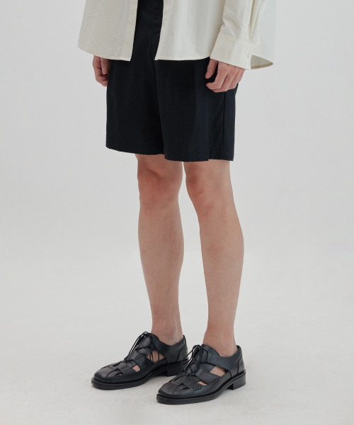 NONBLANK（ノンブランク）の「ワイドフィットリネンハーフパンツ_BLACK（その他パンツ・メンズ・その他・MEDIUM/SMALL/LARGE/X-LARGE）」の9枚目の写真