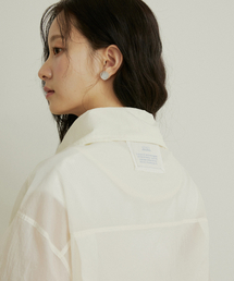 ADAUL（アダウル）の「Lace back label ribbon string summer blouson - cream（ナイロンジャケット）」