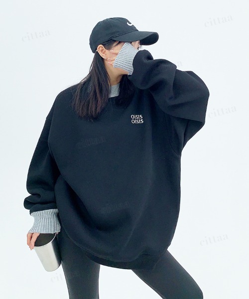 Dalfwin(ダールフィン)の「韓国ファッション OISIS刺繍ロゴ配色リブスウェット(スウェット・レディース・ブラック/グレー・FREE)」の19枚目の写真