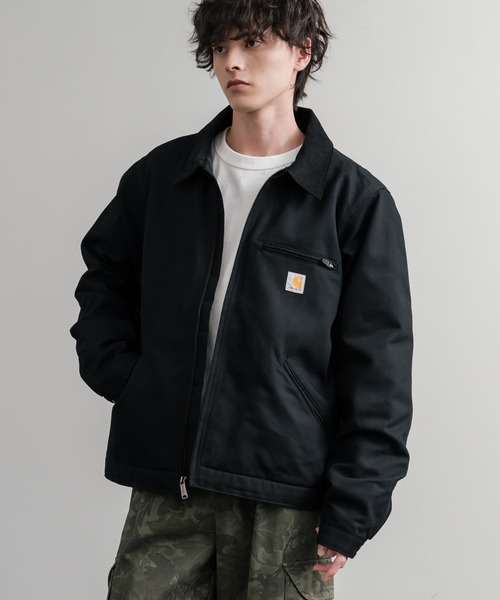 Carhartt（カーハート）の「Carhartt カーハート DUCK DETROIT JACKET  BLANKET LINED オーバーサイズ襟コーデュロイデトロイトジャケット（カバーオール・メンズ・ブラック/ブラウン・L/XL/M）」の3枚目の写真