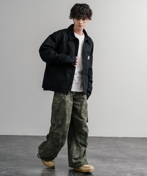 Carhartt（カーハート）の「Carhartt カーハート DUCK DETROIT JACKET  BLANKET LINED オーバーサイズ襟コーデュロイデトロイトジャケット（カバーオール・メンズ・ブラック/ブラウン・L/XL/M）」の7枚目の写真