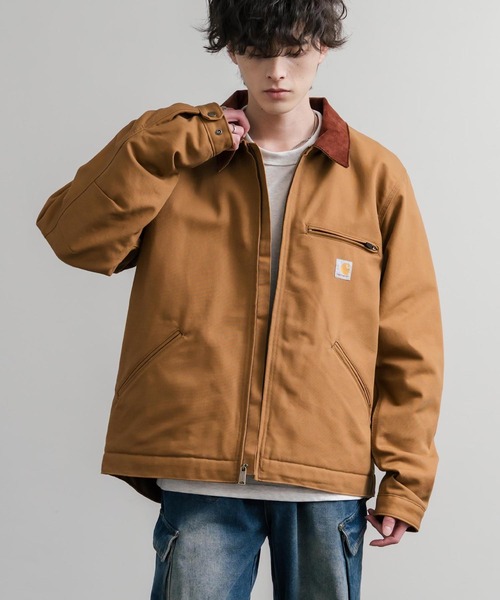 Carhartt（カーハート）の「Carhartt カーハート DUCK DETROIT JACKET  BLANKET LINED オーバーサイズ襟コーデュロイデトロイトジャケット（カバーオール・メンズ・ブラック/ブラウン・L/XL/M）」の8枚目の写真
